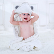 Bamboo Baby Hooded Badetuch mit Bären Graue Ohren, übergroße 90 * 90 cm, perfekt für Kleinkinder und Kleinkinder, Bio-und hypoallergen